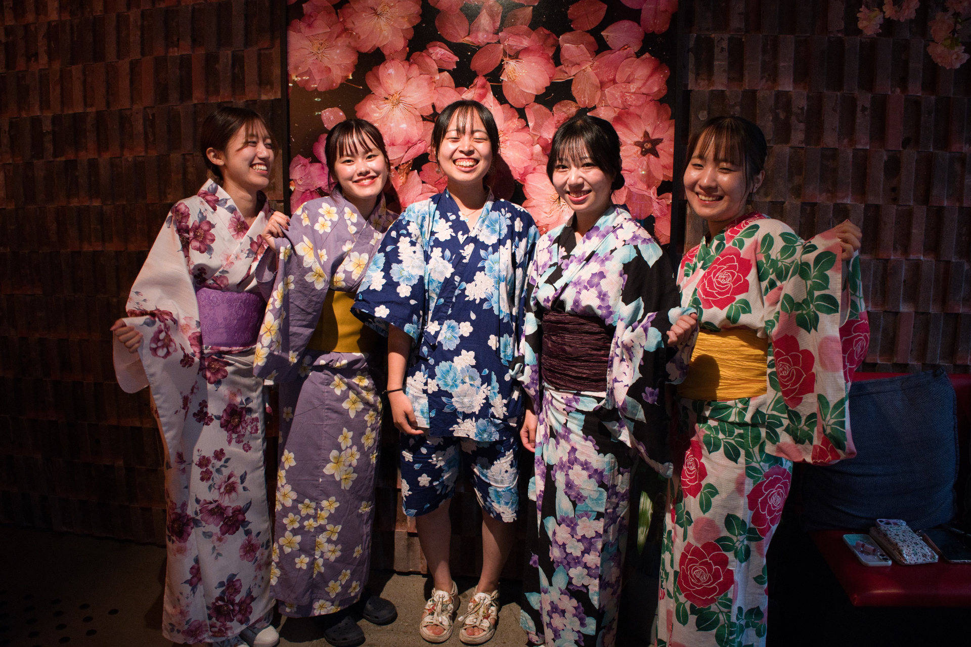Chiruto staff smiling together in colorful yukata
